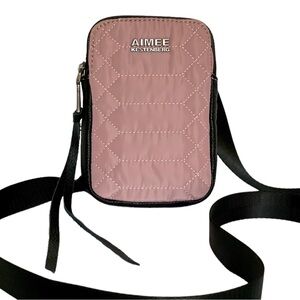 Aimee Kestenberg Pink Nylon & Black Leather Crossbody
